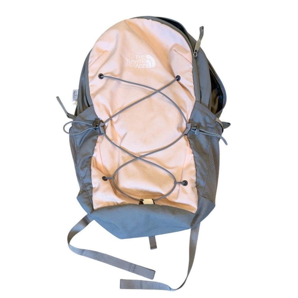 The North Face Pink Gray FlexVent Jester Backpack Hiking School Travel Laptop